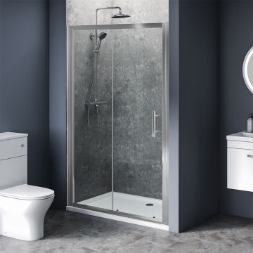 Aqua i 6 Single Sliding Shower Door 1200mm x 1850mm High (AISD120S) pw